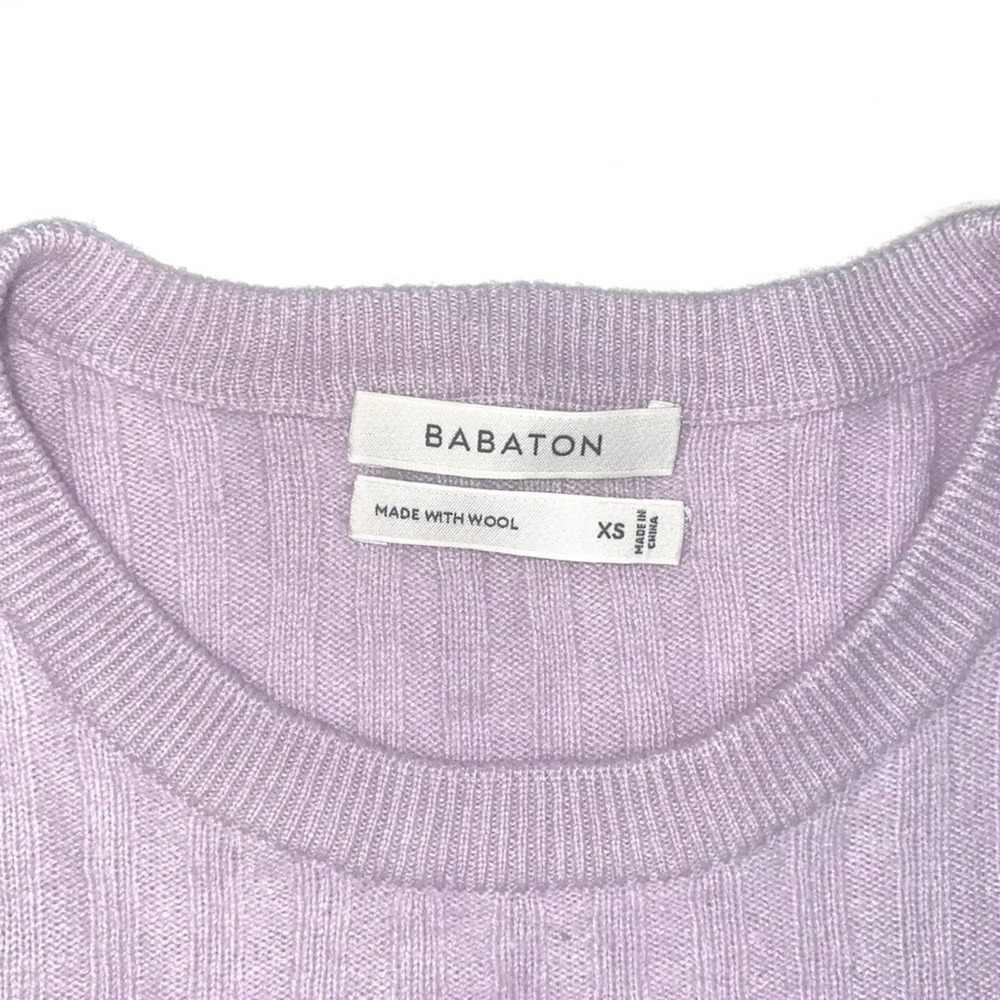 Aritzia Babaton Cropped Sweater, XS “Nathaniel”, Lilac, Wool blend - Picture 3 of 9